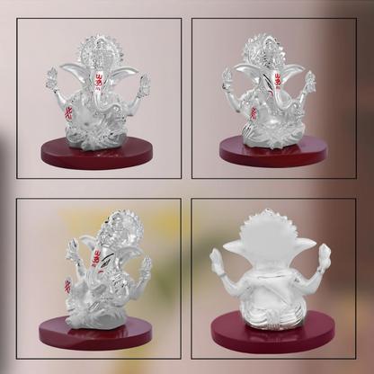 DIVINITI 999 Silver Plated 4 Hand Ganesha Idol - Dista