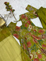 Thumbnail for Evanik Mehendi Pure Romance Silk With Print Kediya With Palazzo Suit