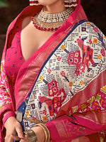 Thumbnail for NOZ2TOZ Women's Tussar Silk Navy Blue Printed Designer Saree With Blouse Piece - Distacart