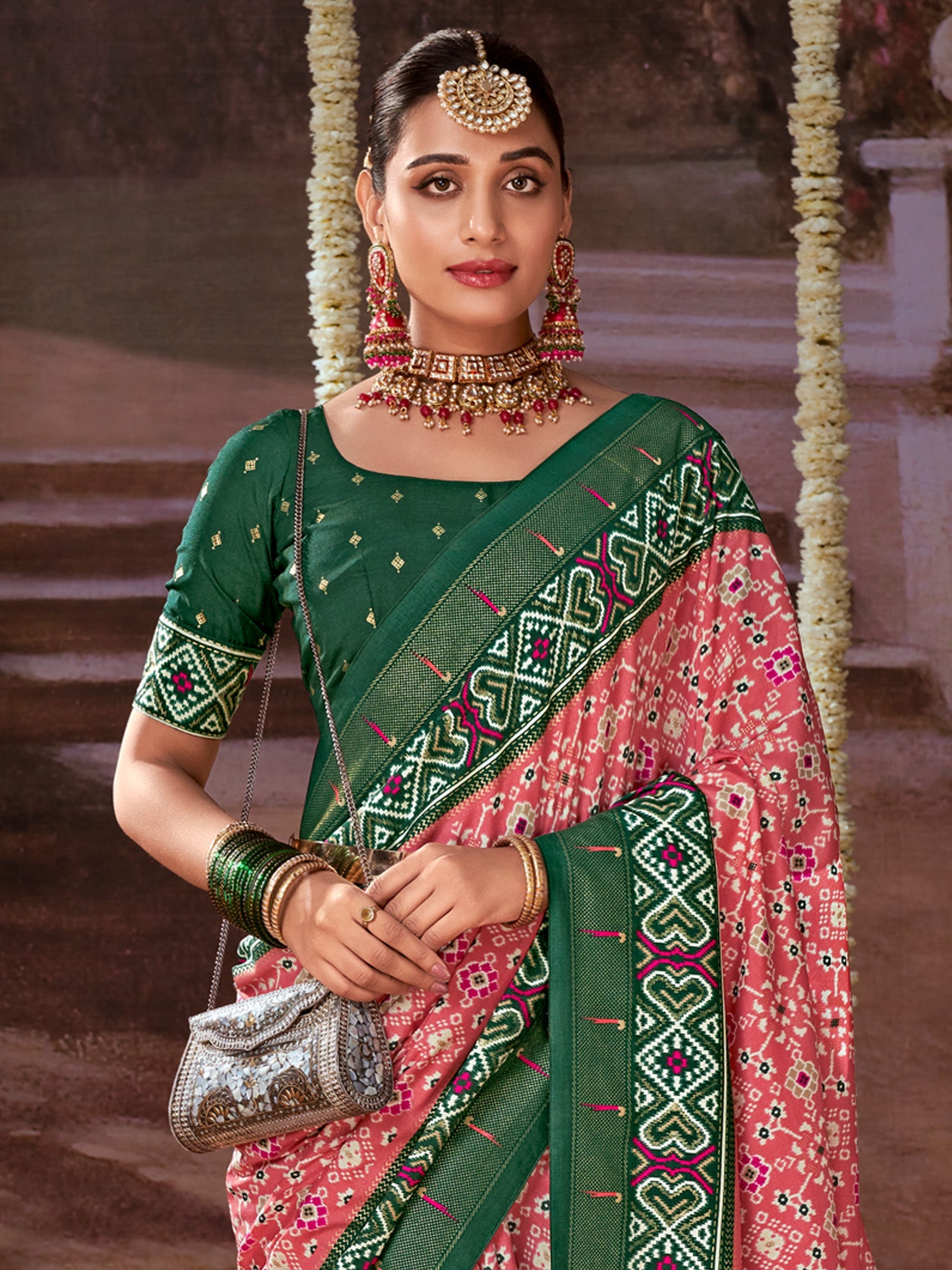 NOZ2TOZ Women's Tussar Silk Pink Printed Designer Saree With Blouse Piece - Distacart