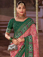 Thumbnail for NOZ2TOZ Women's Tussar Silk Pink Printed Designer Saree With Blouse Piece - Distacart