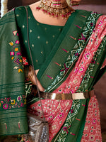 Thumbnail for NOZ2TOZ Women's Tussar Silk Pink Printed Designer Saree With Blouse Piece - Distacart