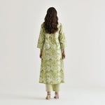 Thumbnail for Malishka Women's Lemon Cotton Slub Straight Kurta with Pant - Distacart