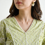 Thumbnail for Malishka Women's Lemon Cotton Slub Straight Kurta with Pant - Distacart