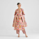 Thumbnail for Malishka Women's Peach Cotton Slub Straight Kurta with Pant And Dupatta Set - Distacart