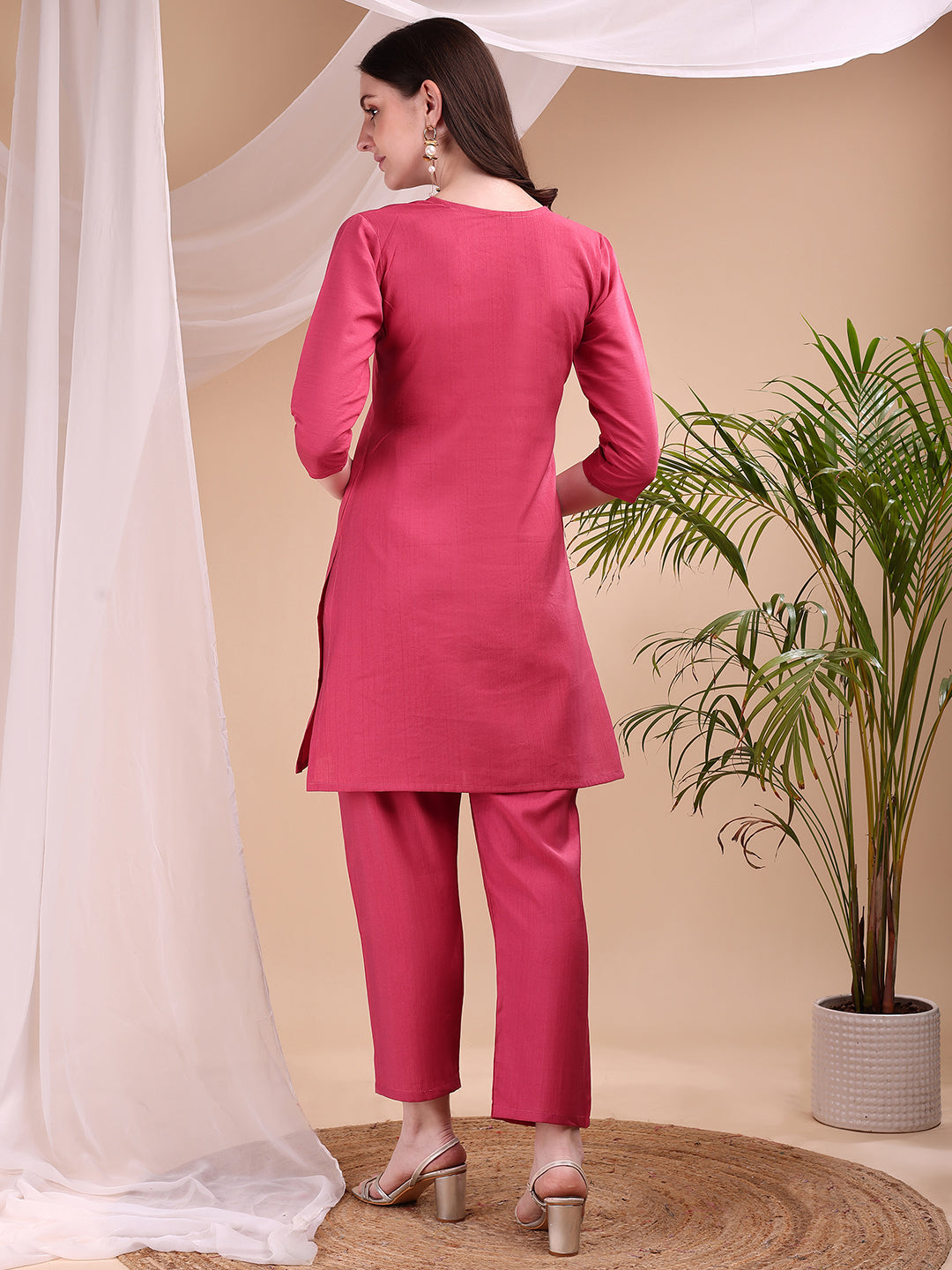 Embroidered Co Ords, Pink - Hiral Fashion - Distacart