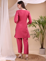 Thumbnail for Embroidered Co Ords, Pink - Hiral Fashion