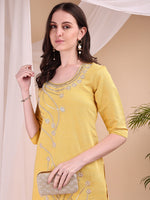 Thumbnail for Hand Embroidered Co Ords, Yellow - Hiral Fashion - Distacart
