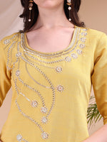 Thumbnail for Hand Embroidered Co Ords, Yellow - Hiral Fashion - Distacart