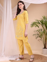 Thumbnail for Hand Embroidered Co Ords, Yellow - Hiral Fashion - Distacart