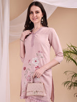 Thumbnail for Embroidered Co Ords, Peach - Hiral Fashion