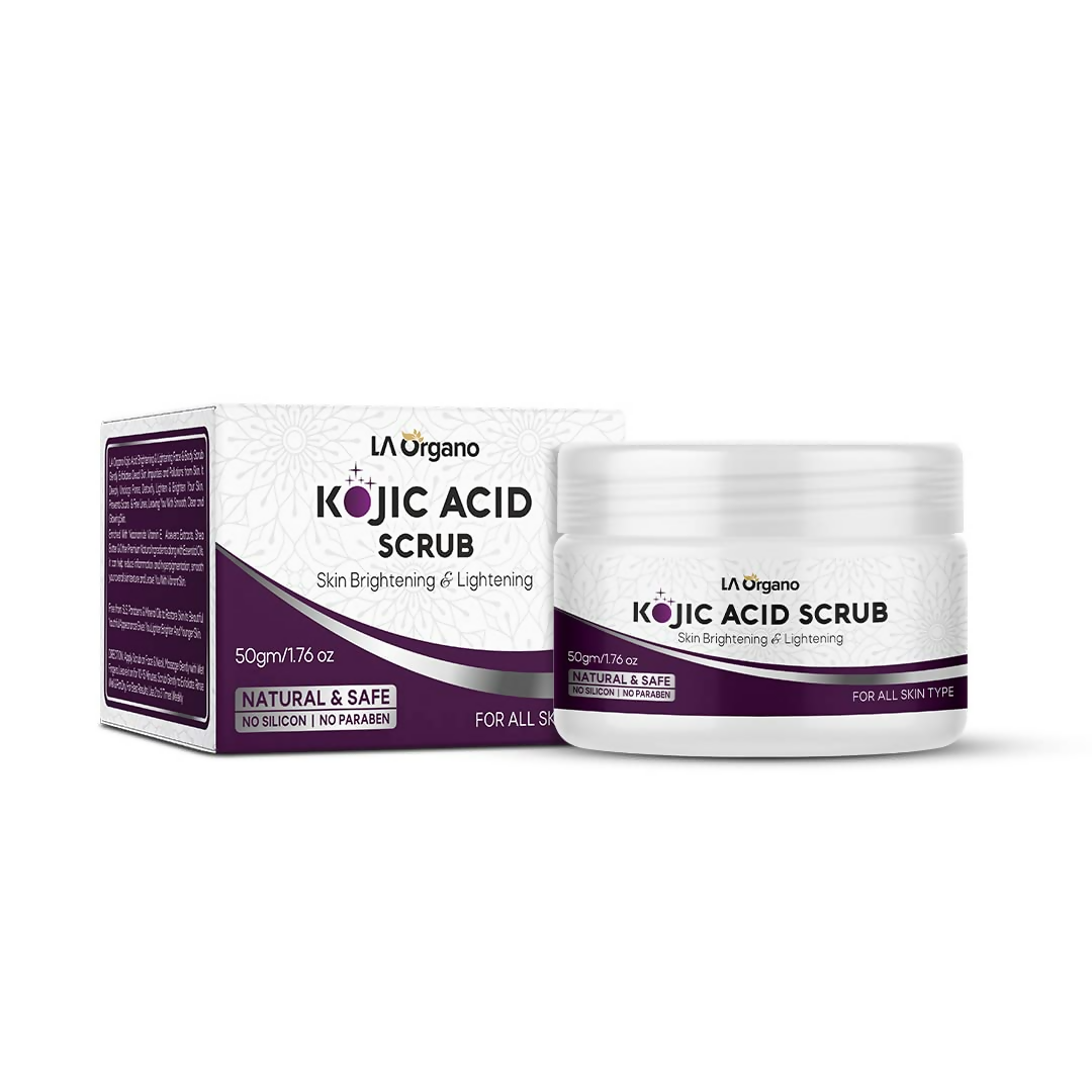 LA Organo 1% Kojic Acid Skin Lightening & Brightening Face & Body Scrub - Distacart