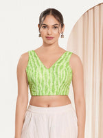 Thumbnail for Joban Fashion Pista Green Viscose Rayon Padded Blouse With V Neck Sleeveless