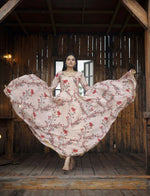 Thumbnail for Jyoti Fashion Women's Cream Faux Georgette Floral Digital Printed Anarkali Dress with Dupatta - Distacart
