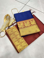 Thumbnail for Malishka Women's Jacquard With Woven Semi-Stitched Lehenga Choli Set - Distacart