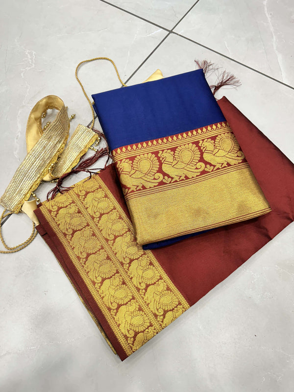 Malishka Women's Jacquard With Woven Semi-Stitched Lehenga Choli Set - Distacart