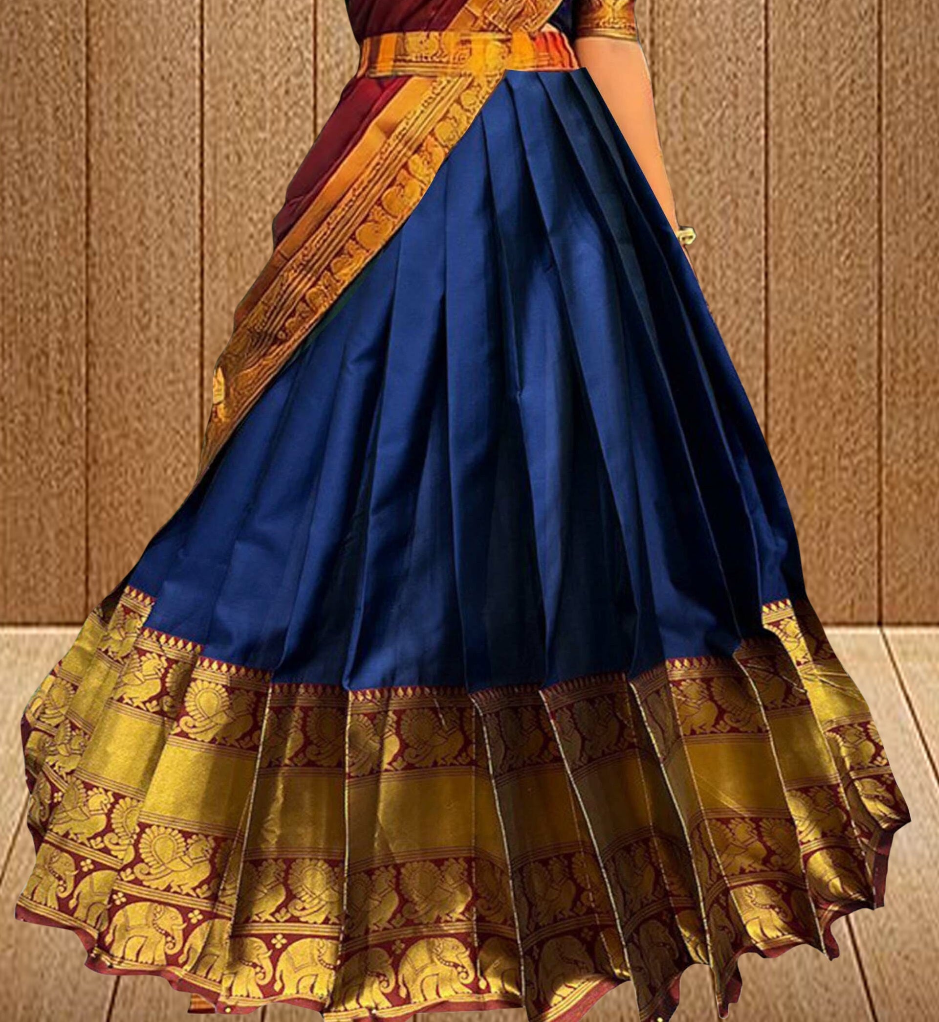 Malishka Women's Jacquard With Woven Semi-Stitched Lehenga Choli Set - Distacart