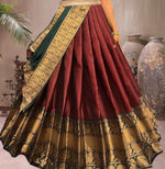 Thumbnail for Malishka Women's Jacquard With Woven Semi-Stitched Lehenga Choli Set - Distacart