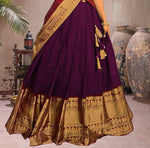 Thumbnail for Malishka Women's Jacquard With Woven Semi-Stitched Lehenga Choli Set - Distacart
