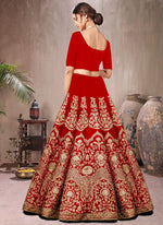 Thumbnail for Malishka Women's Silk With Zari Work Semi-Stitched Lehenga Choli Set - Distacart