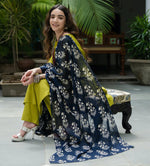 Thumbnail for Malishka Women's Light Green Cotton Blend Solid Straight Kurta Pant With Dupatta - Distacart