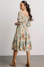 Thumbnail for Malishka Women's Multicolour Crepe Printed Fit & Flared Midi Dress - Distacart
