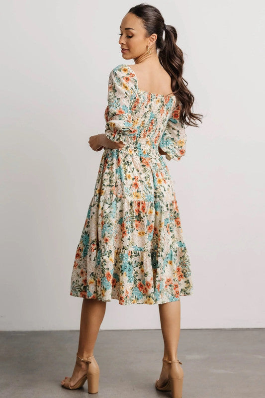 Malishka Women's Multicolour Crepe Printed Fit & Flared Midi Dress - Distacart