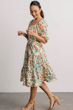 Thumbnail for Malishka Women's Multicolour Crepe Printed Fit & Flared Midi Dress - Distacart