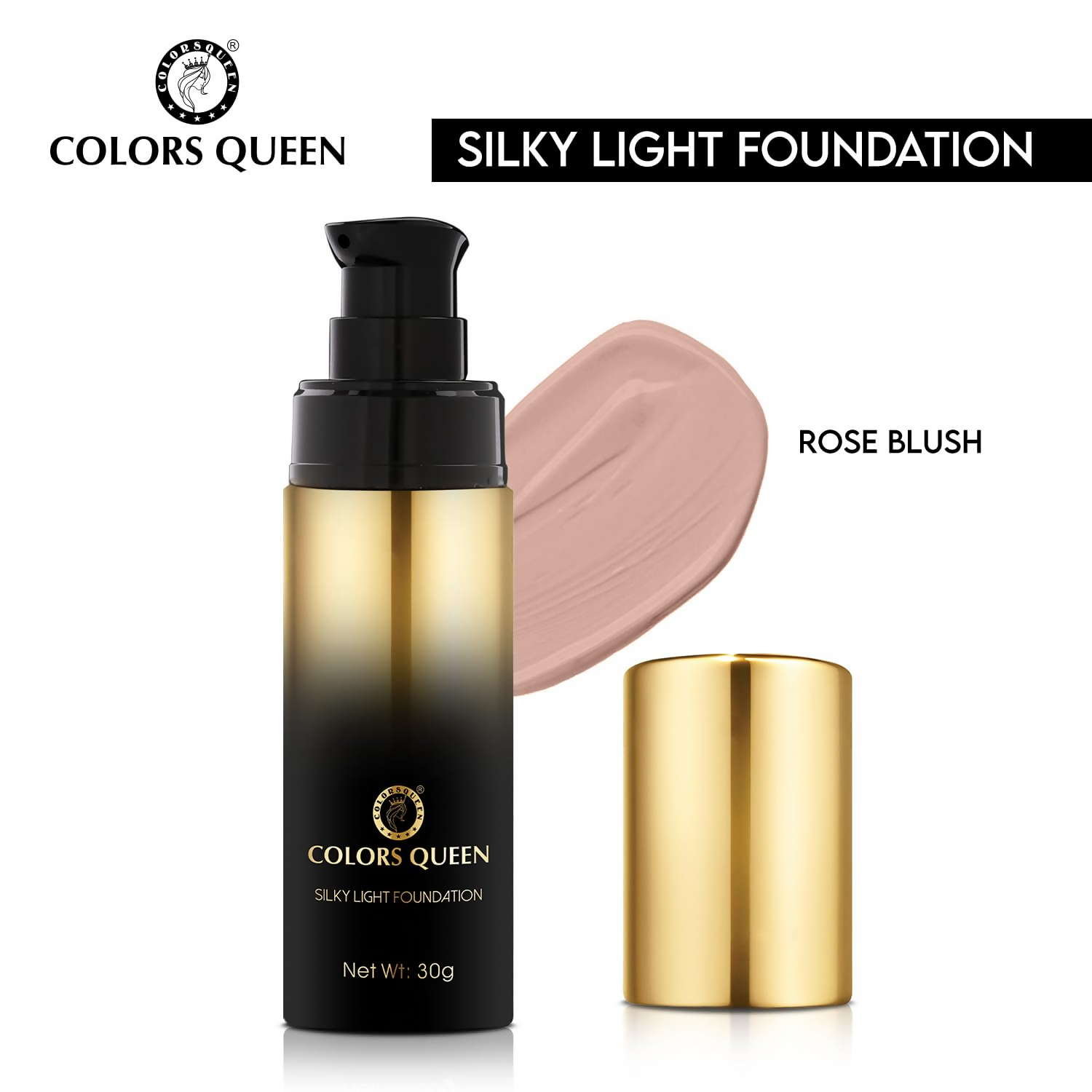 Colors Queen Silky Light Foundation - 02 Rose Blush - Distacart