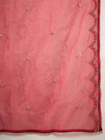 Thumbnail for Sangria Embroidered A-Line Kurta & Trousers With Dupatta