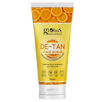 Globus Naturals De Tan Face Scrub, Suitable For All Skin Types - Distacart