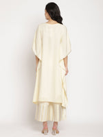 Thumbnail for Ahalyaa Women Off White Printed Gotta Patti Kaftan Style Kurta With Palazzos