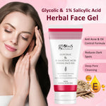 Thumbnail for Globus Naturals Glycolic & 1% Salicylic Acid Herbal Anti Acne Face Gel