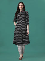 Thumbnail for Printed Flared Cotton Kurta With Pant, Multicolor - Hiral Fashion - Distacart