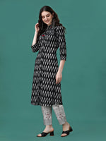 Thumbnail for Printed Flared Cotton Kurta With Pant, Multicolor - Hiral Fashion - Distacart