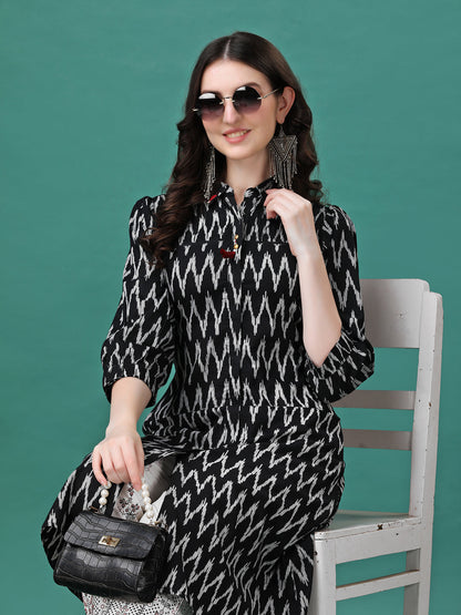 Printed Flared Cotton Kurta With Pant, Multicolor - Hiral Fashion - Distacart