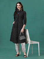 Thumbnail for Printed Flared Cotton Kurta With Pant, Multicolor - Hiral Fashion - Distacart