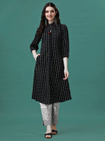 Thumbnail for Printed Flared Cotton Kurta With Pant, Multicolor - Hiral Fashion - Distacart