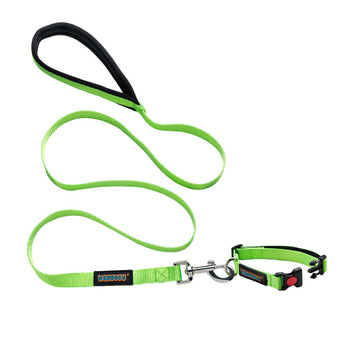 Waggety Dog Leash - Durable Green Polyester, Length - 5Ft, Comfortable Grip, Stylish Pet Leash for Dogs - Dista