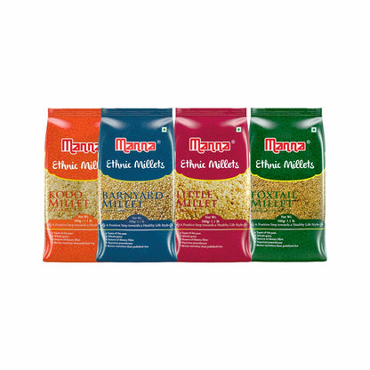 Manna Kodo, Little, Foxtail, Barnyard Millets Combo - Dista