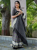 Thumbnail for NOZ2TOZ Women's Cotton Grey Printed Designer Saree With Blouse Piece - Distacart
