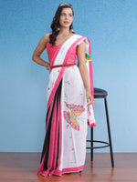 Thumbnail for NOZ2TOZ Women's Cotton White Printed Designer Saree With Blouse Piece - Distacart