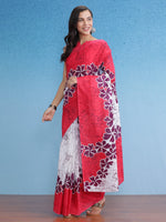 Thumbnail for NOZ2TOZ Women's Cotton White Printed Designer Saree With Blouse Piece - Distacart