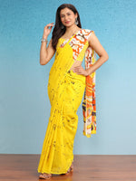 Thumbnail for NOZ2TOZ Women's Cotton Yellow Printed Designer Saree With Blouse Piece - Distacart