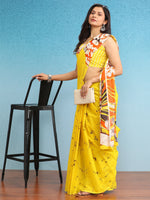 Thumbnail for NOZ2TOZ Women's Cotton Yellow Printed Designer Saree With Blouse Piece - Distacart