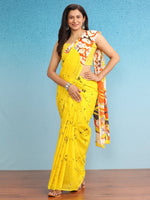 Thumbnail for NOZ2TOZ Women's Cotton Yellow Printed Designer Saree With Blouse Piece - Distacart
