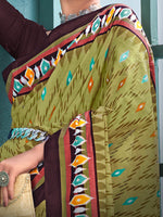 Thumbnail for NOZ2TOZ Women's Cotton Olive Printed Designer Saree With Blouse Piece - Distacart