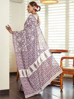 Thumbnail for NOZ2TOZ Women's Cotton Lavender Printed Designer Saree With Blouse Piece - Distacart