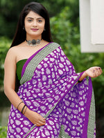 Thumbnail for NOZ2TOZ Women's Cotton Green Printed Designer Saree With Blouse Piece - Distacart