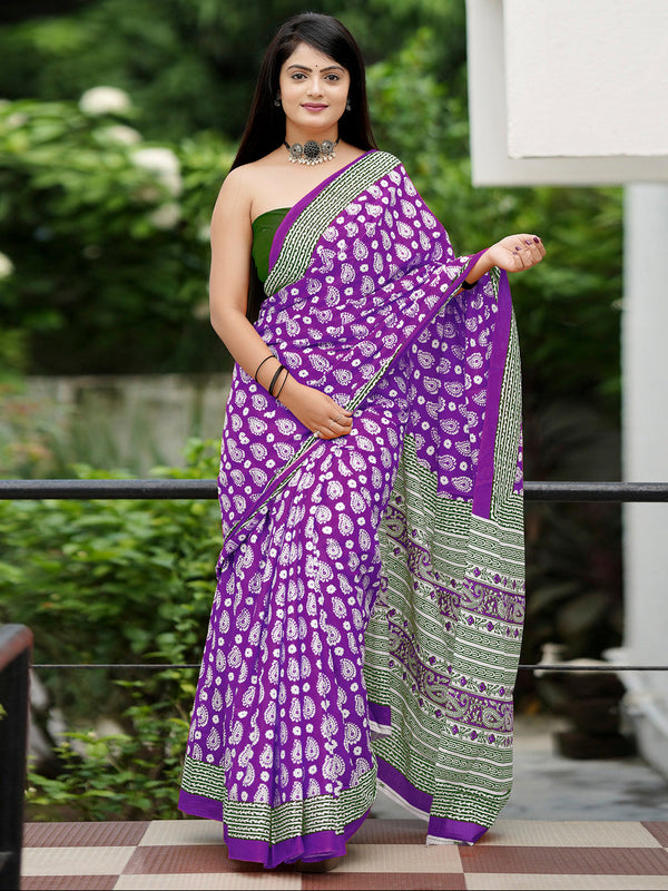 NOZ2TOZ Women's Cotton Green Printed Designer Saree With Blouse Piece - Distacart